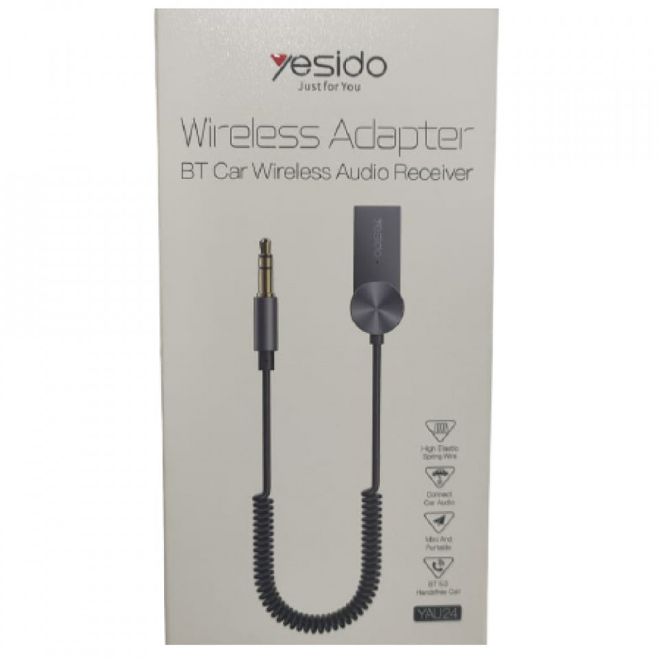 Adaptor Bluetooth Auxiliar Jack, Yesido Wireless Audio - Negru - 7