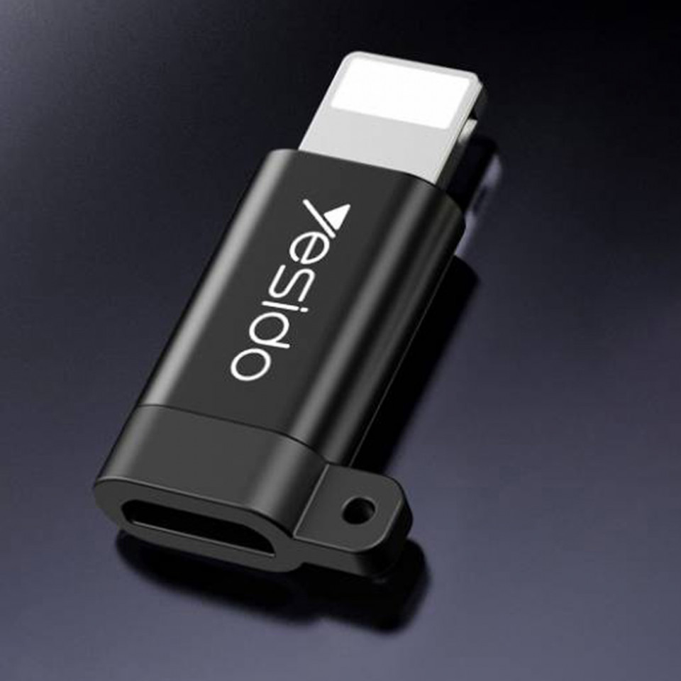 Adaptor Lightning la Micro USB, Plug & Play, 480Mbps, Yesido (GS05) - Negru - 1 | YEO