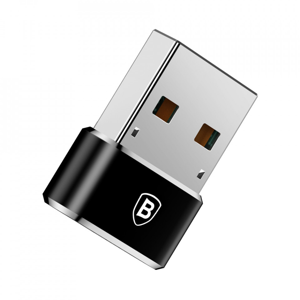 Adaptor OTG Type-C la USB, Plug & Play, 5A, Baseus (CAAOTG) - Negru - 3 | YEO
