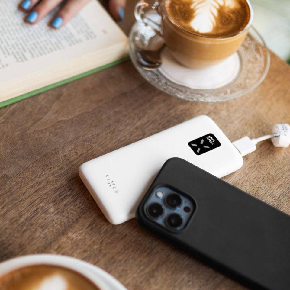 Baterie Externa 10000mAh, 20W Fast Charging, 2x USB + 1x Type-C, Display LCD, Fixed Zen 10 FIXZEN-10, Alb - 3 | YEO