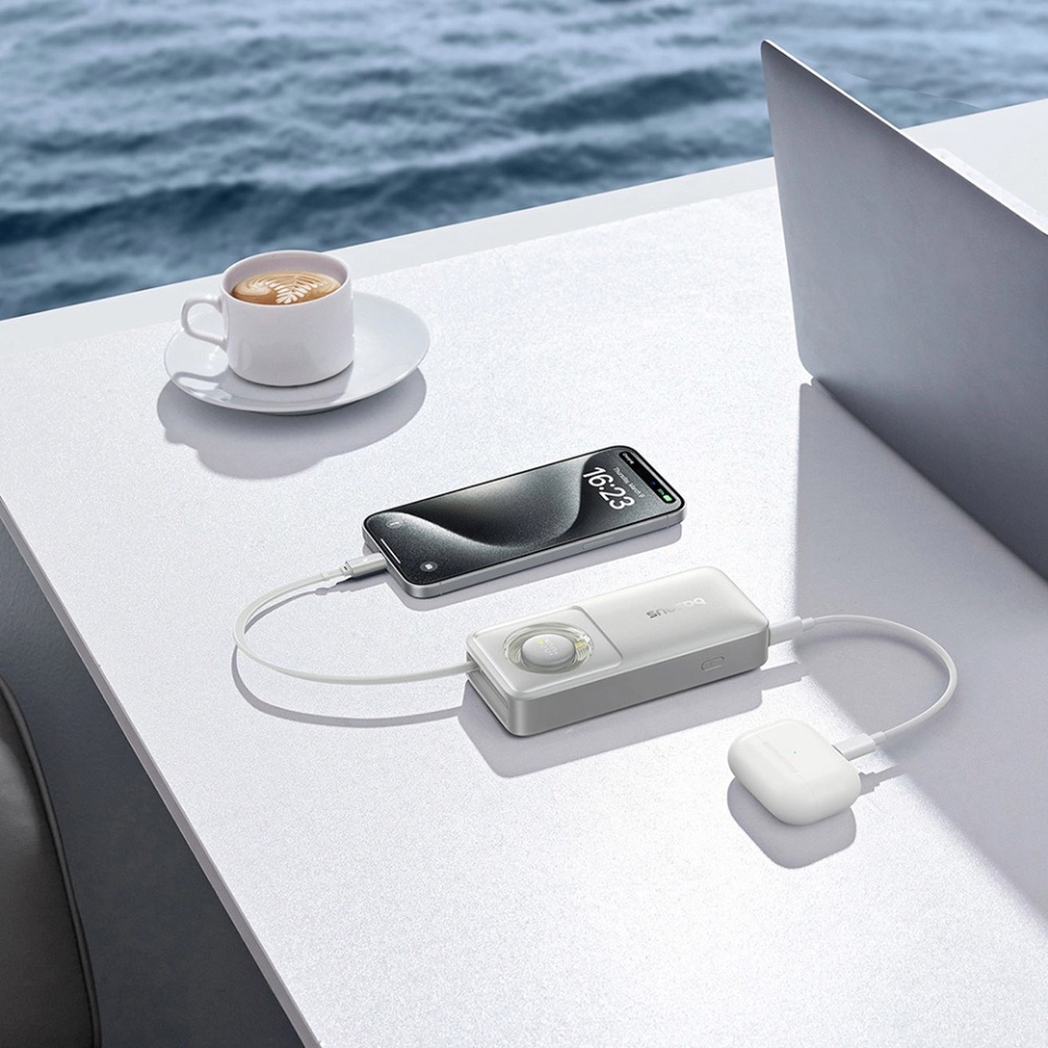 Baterie Externa Free2Pull Baseus, 10000mAh, cablu USB-C retractabil, 30W, Gri - 1 | YEO