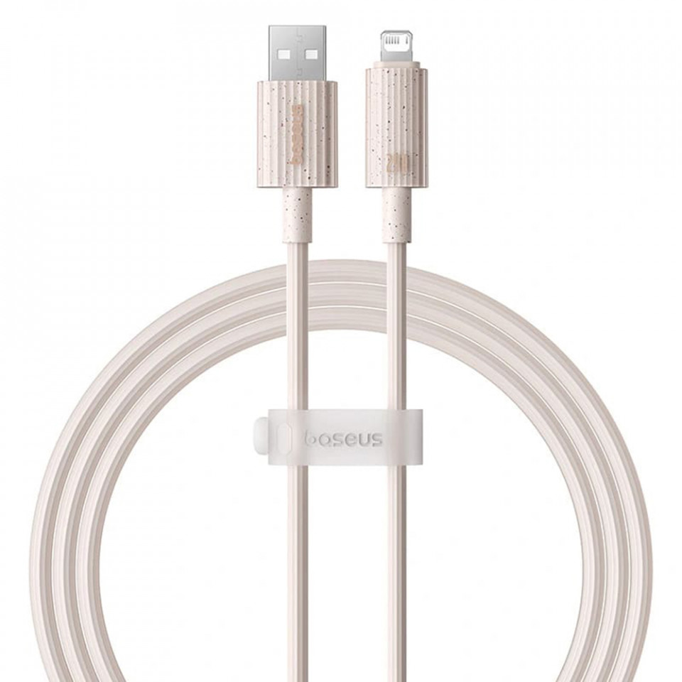 Cablu USB to Lightning, 480Mbps, 2.4A, 2m - Baseus Habitat Series (P10360200421-01) - Wheat Pink