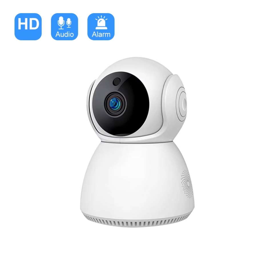Camera de Supraveghere Wi-Fi, 3MP, Night Vision, Auto-Tracking, Two-way Audio, TF Card, V380 PRO App SKDR WatchTower (Q7) - Alb