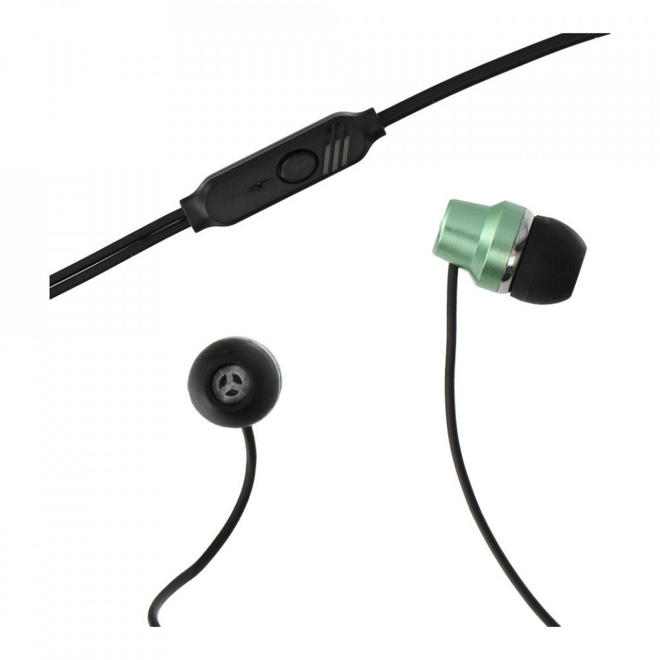 Casti In-Ear cu Jack 3.5mm si Microfon (PA-E73) - Verde - 1 | YEO