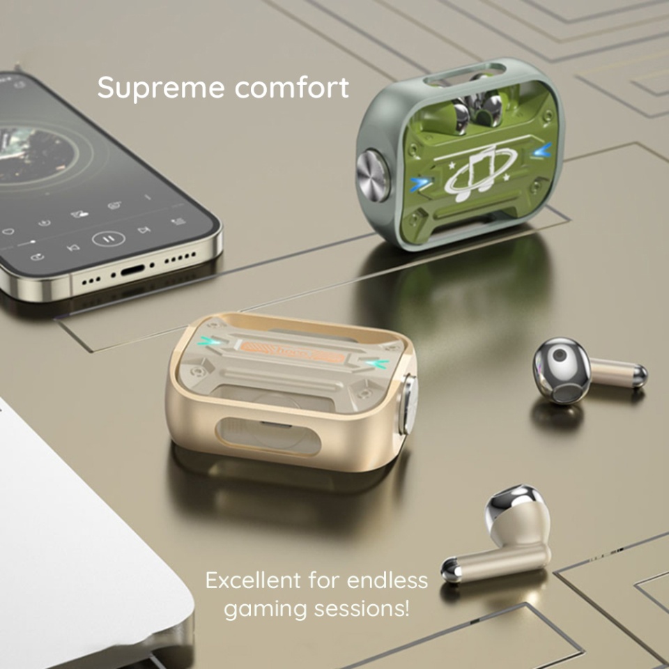 Casti In-Ear Hoco Earbuds EW55 Wireless, 30mAh, Bluetooth V5.3, Timp Redare Muzica 4 ore - Auriu - 3 | YEO