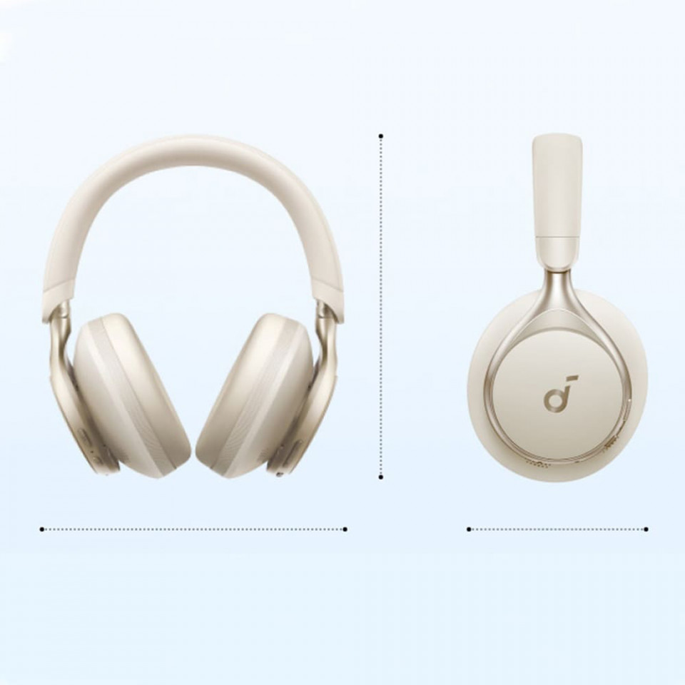 Casti On Ear Wireless Activ Noise Cancelling, BT 5.3, Hi,Res, Anker SoundCore Space One (A3035G21), White - 3 | YEO