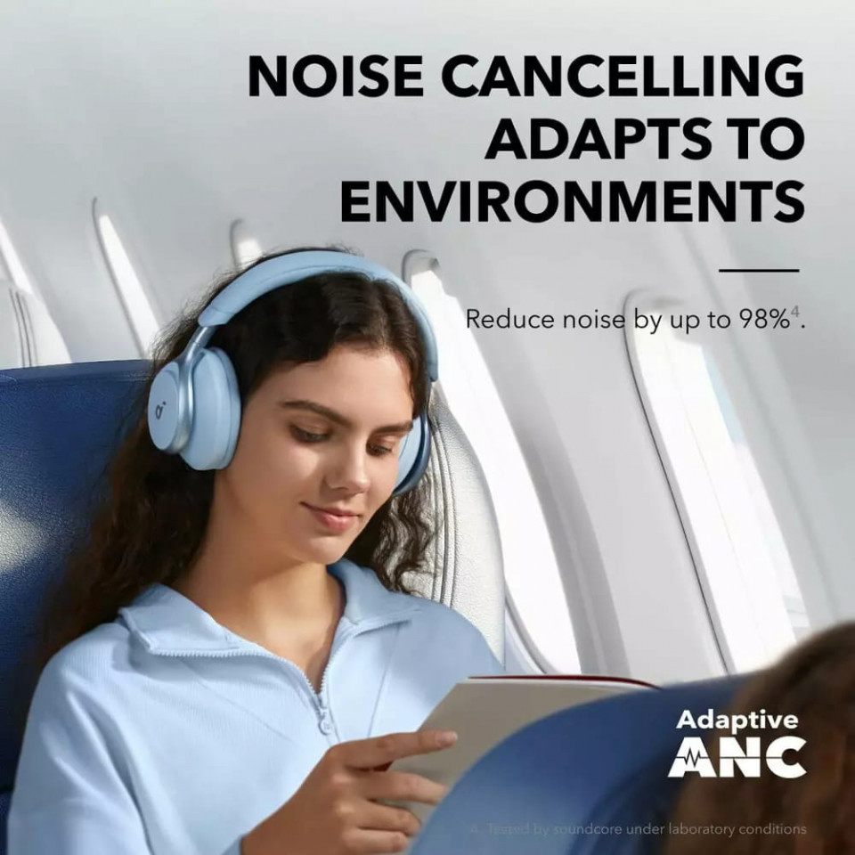 Casti On Ear Wireless Activ Noise Cancelling, BT 5.3, Hi,Res, Anker SoundCore Space One (A3035G31), Blue - 1 | YEO