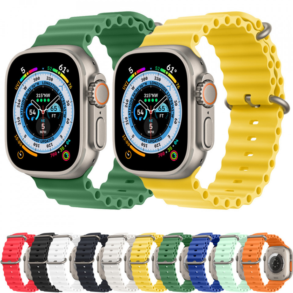 Curea Apple Watch (42 mm / 44 mm / 45 mm / 49 mm), Techsuit W038 - Verde Army - 5