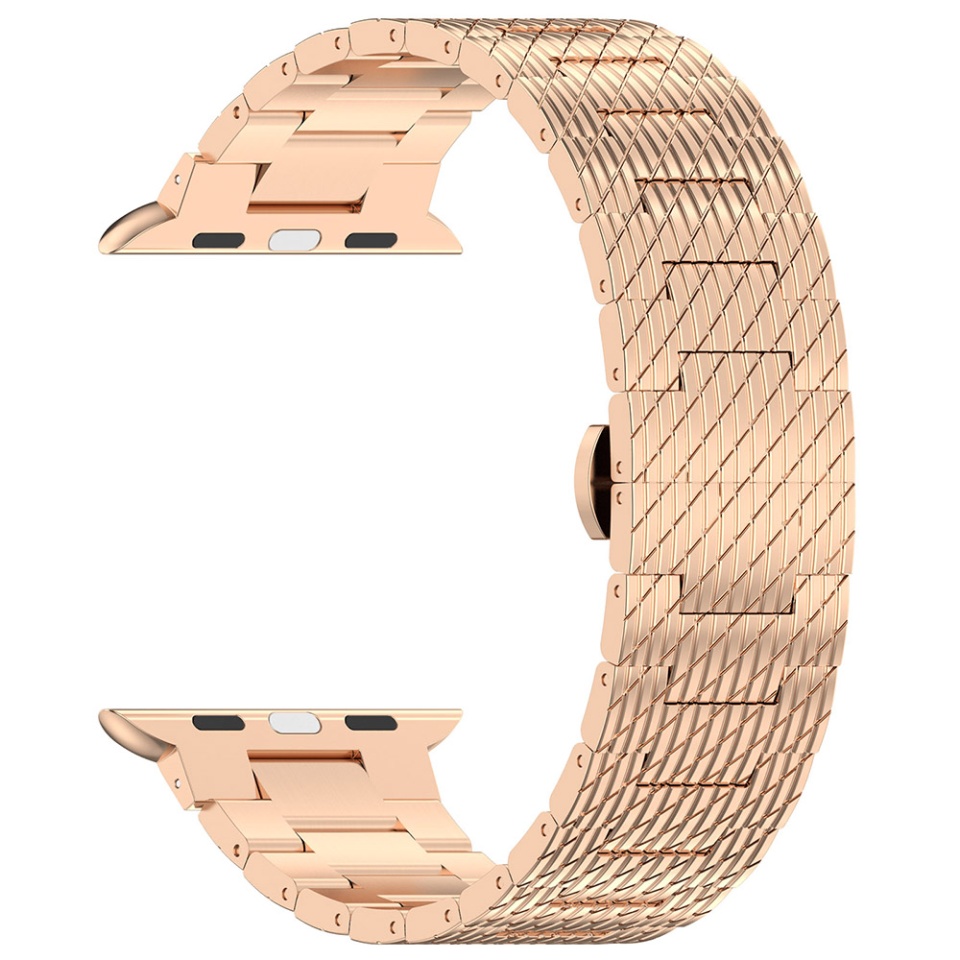 Curea Otel Inoxidabil pentru Apple Watch 1/2/3/4/5/6/7/8/9/SE/SE 2 (38/40/41mm), SKDR BandPro W052 - Roz