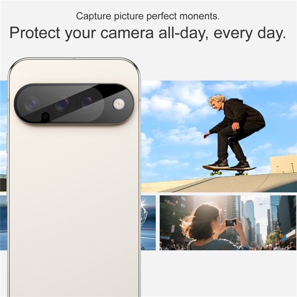 Folie camera pentru Google Pixel 10 / Pixel 10 Pro, SKYDDAR INNOVATION, Camera Glass Negru, set cu sticker - 2 | YEO