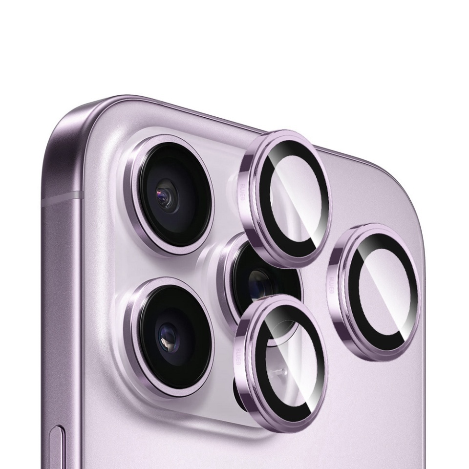 Folie Camera pentru iPhone 14 Pro / iPhone 14 Pro Max, Sapphire Crystal Original Lens Glass Blueo, Protectie camera telefon, Negru