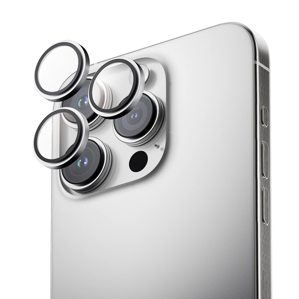 Folie camera pentru iPhone 16 Pro / 16 Pro Max, ANANK AR Lens Guard, Argintiu - 1 | YEO
