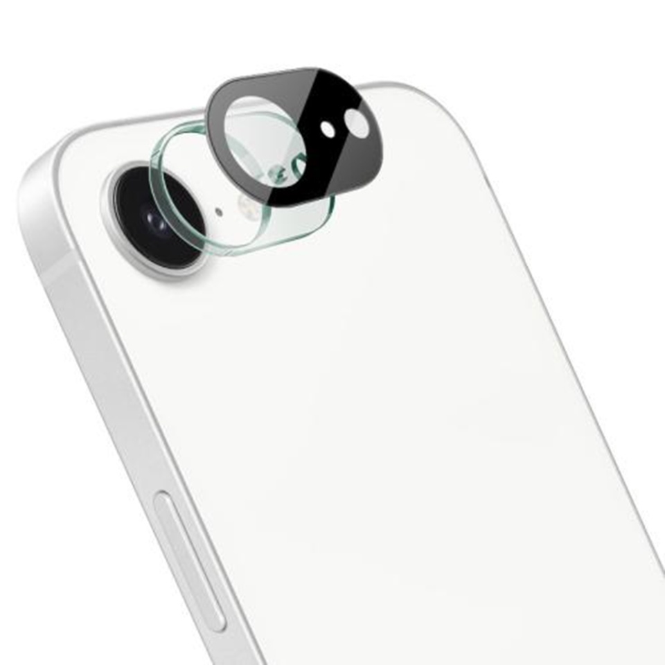 Folie camera pentru iPhone 16e, SKYDDAR INNOVATION, Camera Glass Negru, set cu sticker - 1 | YEO