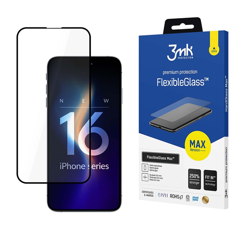 Folie pentru iPhone 16 Pro Max din silicon, 3mk FlexibleGlass, Transparent