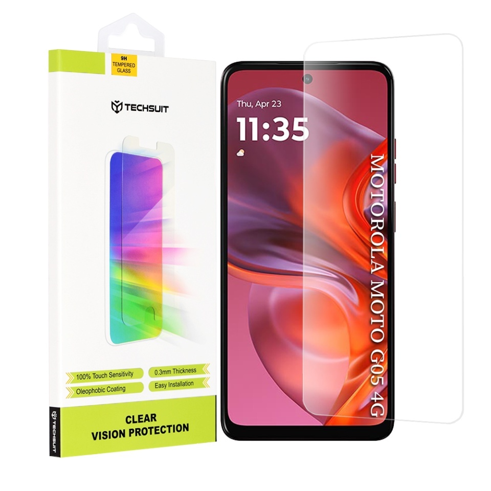 Folie pentru Motorola Moto G05 / Moto E15, SKYDDAR INNOVATION, Protectie 9H, 0.3mm, Clear Vision, set cu sticker, Transparent