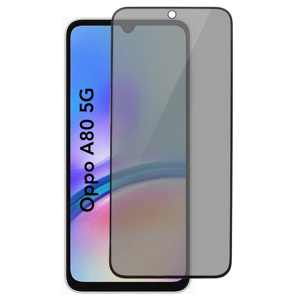Folie pentru Oppo A80 5G, Anti-spy Ultra HD, Protectie 9H, Montare Simplă, SKYDDAR 111D Privacy - Black Frame