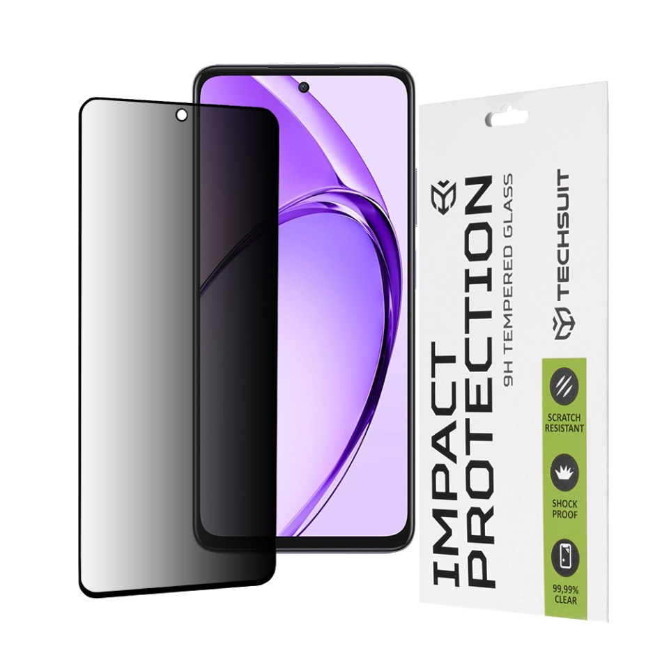Folie pentru Oppo A80 5G, Anti-spy Ultra HD, Protectie 9H, Montare Simplă, 111D, Privacy, set cu sticker