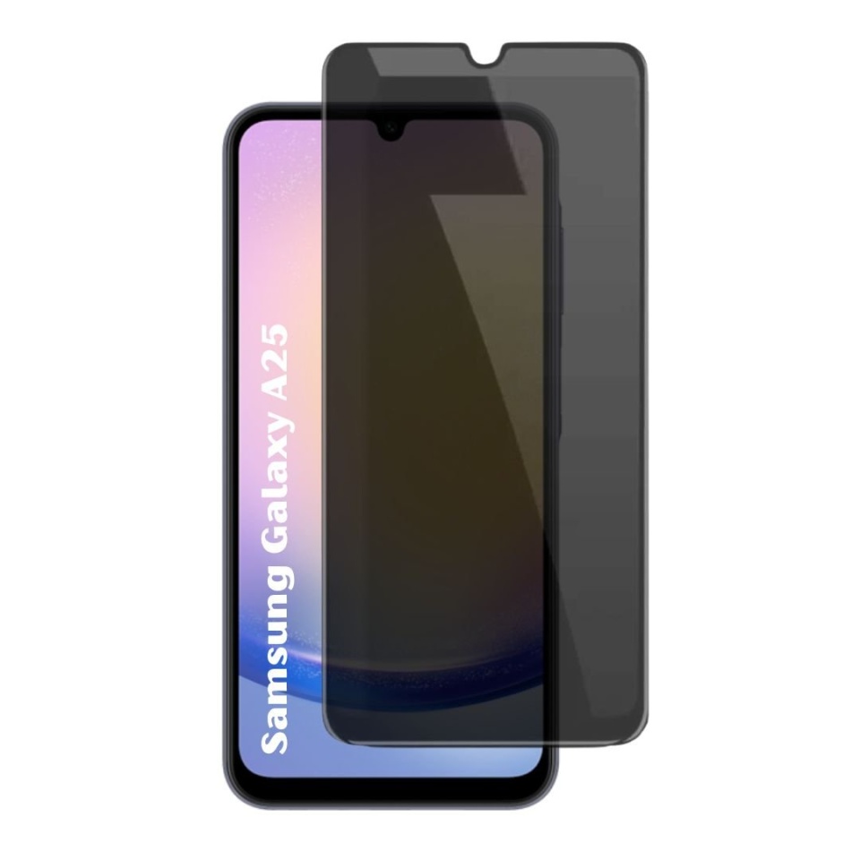 Folie pentru Samsung Galaxy A25 5G, Anti-spy Ultra HD, Protectie 9H, Montare Simplă, 111D, Privacy, set cu sticker
