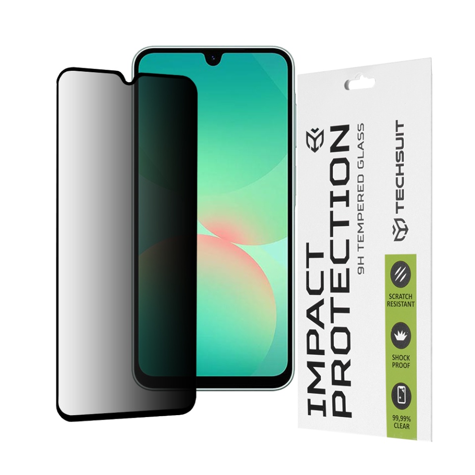 Folie pentru Samsung Galaxy A26 5G, Anti-spy Ultra HD, Protectie 9H, Montare Simplă, 111D, Privacy, set cu sticker