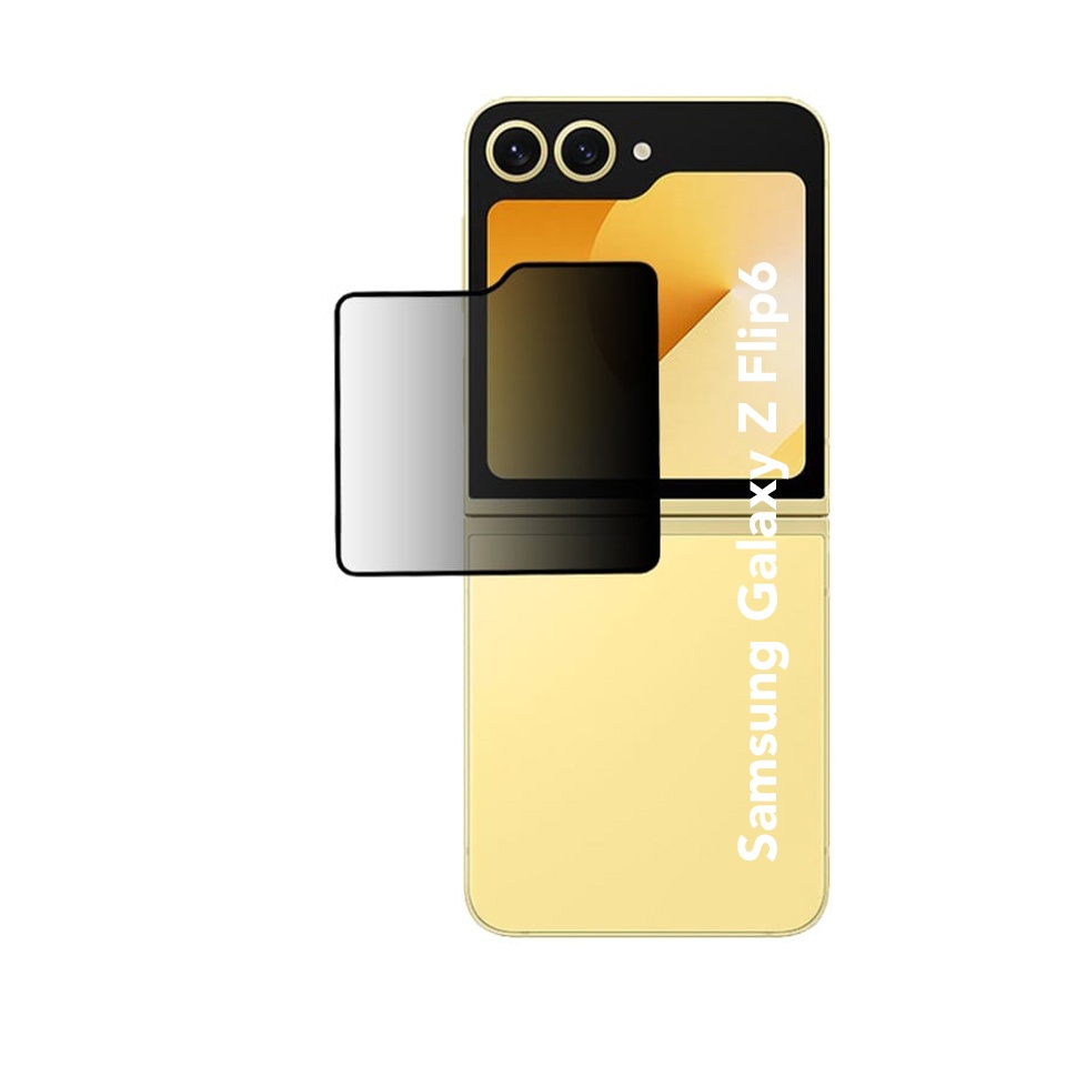 Folie pentru Samsung Galaxy Z Flip6, Anti-spy Ultra HD, Protectie 9H, Montare Simplă, SKYDDAR 111D Privacy - Black Frame