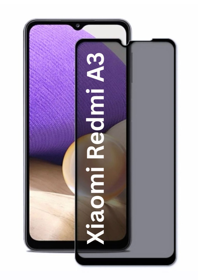 Folie pentru Xiaomi Redmi A3 / Redmi A3x, Anti-spy Ultra HD, Protectie 9H, Montare Simplă, 111D, Privacy, set cu sticker