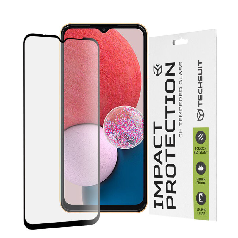 Folie Samsung Galaxy A13 4G / A23 5G / M13 ce acopera tot ecranul 111D, Techsuit - Negru