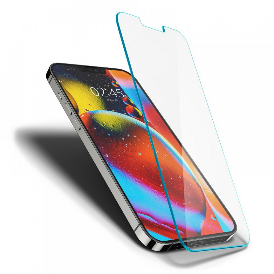 Folie sticla iPhone 13 / 13 Pro / iphone 14, Glas.TR Slim Spigen - Clear - 3 | YEO