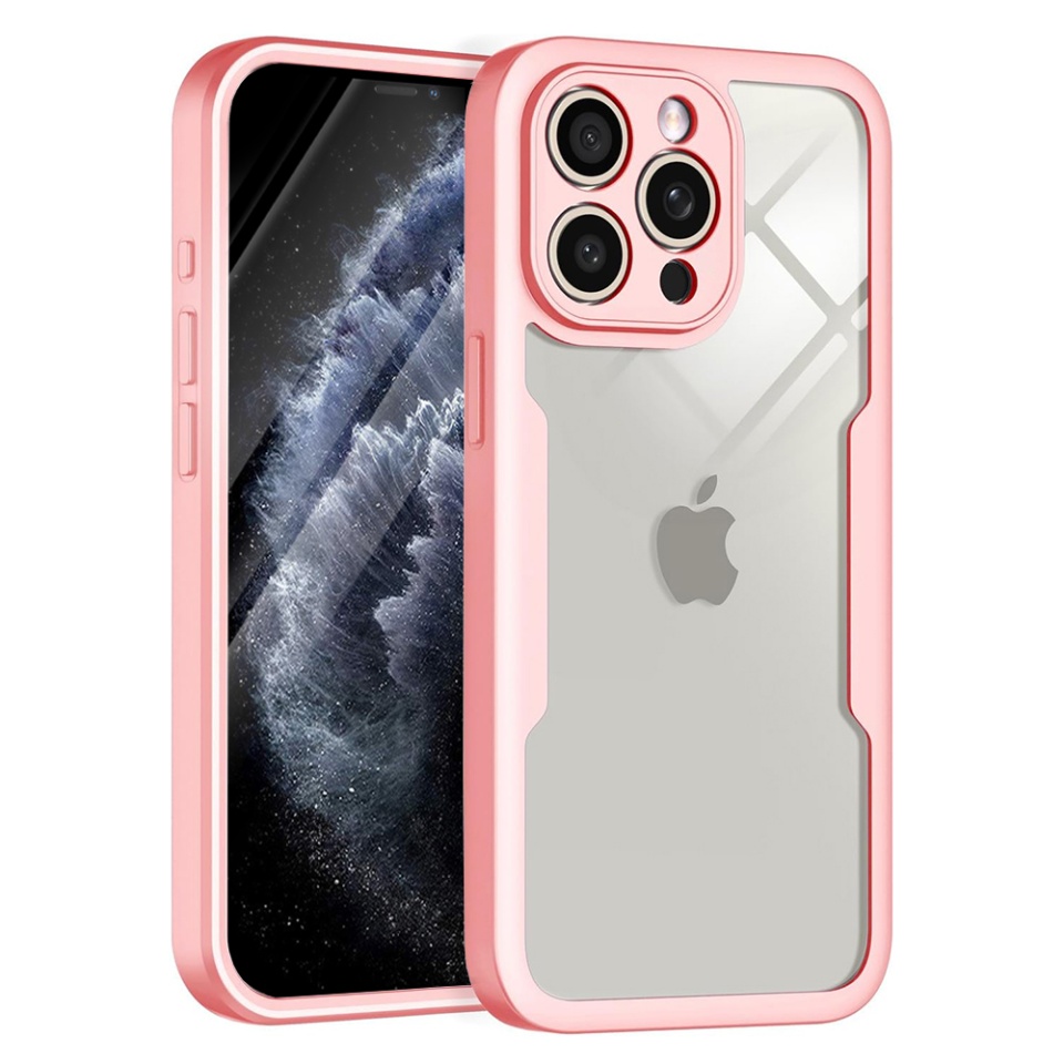 Husa + Folie pentru iPhone 11 Pro Max, SKYDDAR INNOVATION, [Pachet 360°] ColorVerse, set cu sticker, Roz