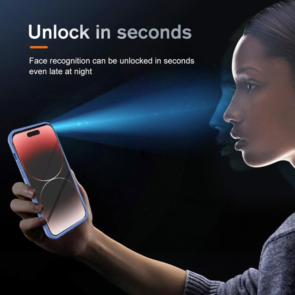 Husa + Folie pentru iPhone 14 Pro, SKYDDAR INNOVATION, [Pachet 360°] ColorVerse, Albastru, set cu sticker - 3 | YEO