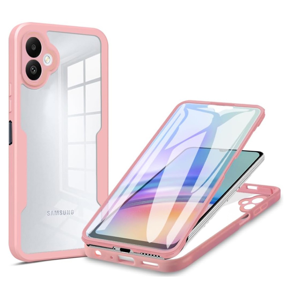 Husa + Folie pentru Samsung Galaxy A06, SKYDDAR INNOVATION, [Pachet 360°] ColorVerse, Roz, set cu sticker
