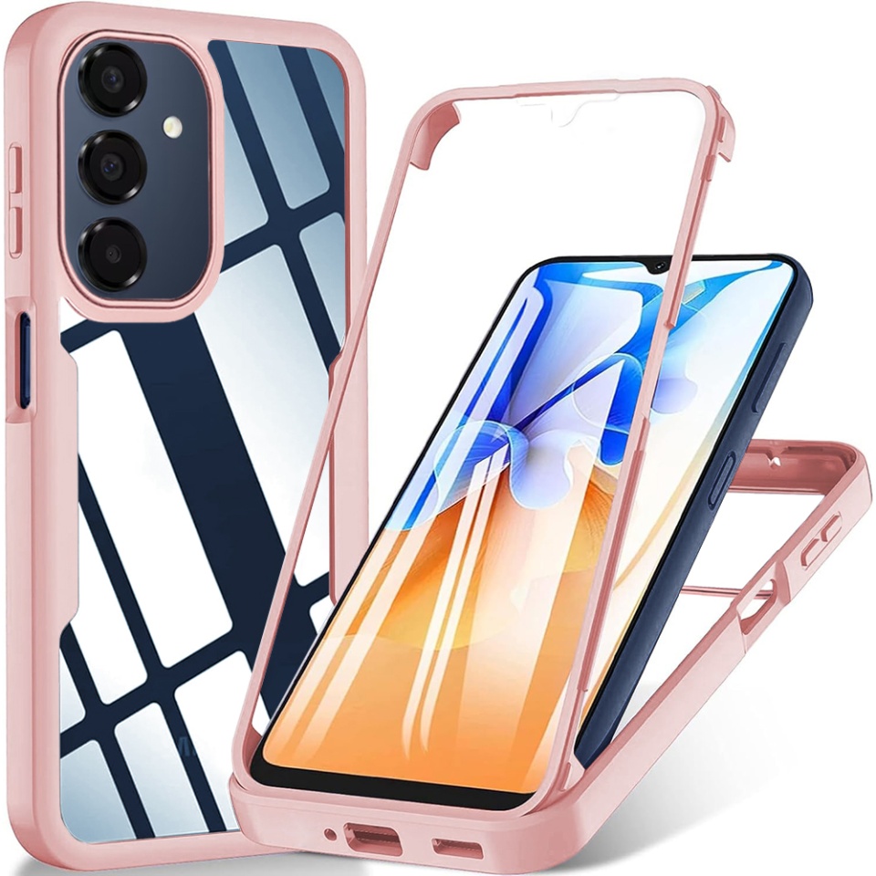 Husa + Folie pentru Samsung Galaxy A16 4G / Galaxy A16 5G / Galaxy A17 5G, SKYDDAR INNOVATION, [Pachet 360°] ColorVerse, set cu sticker, Roz