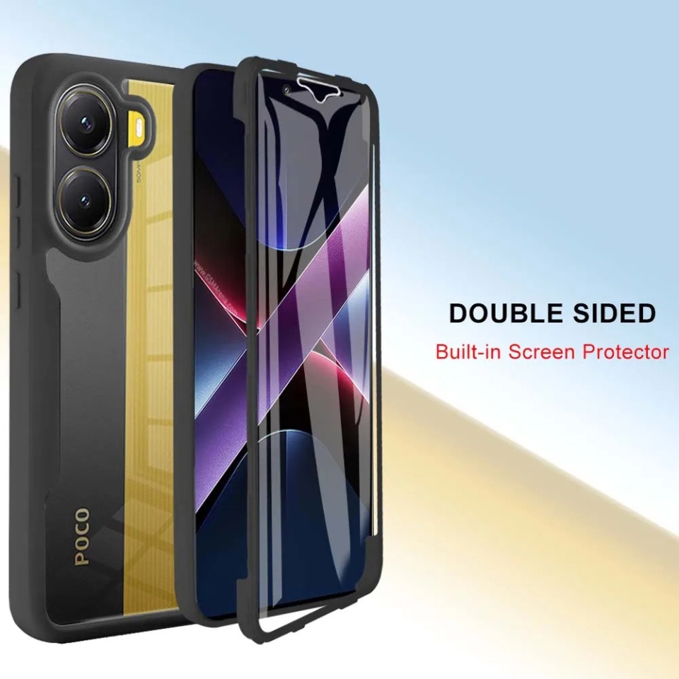 Husa + Folie pentru Xiaomi Poco X7 Pro, SKYDDAR INNOVATION, [Pachet 360°] ColorVerse, Negru, set cu sticker - 1 | YEO