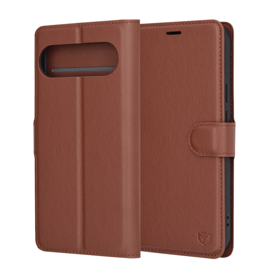 Husa Google Pixel 9 Pro XL tip Carte, cu Portofel Interior, Finisaje Premium, SKYDDAR Leather Wallet - Maro