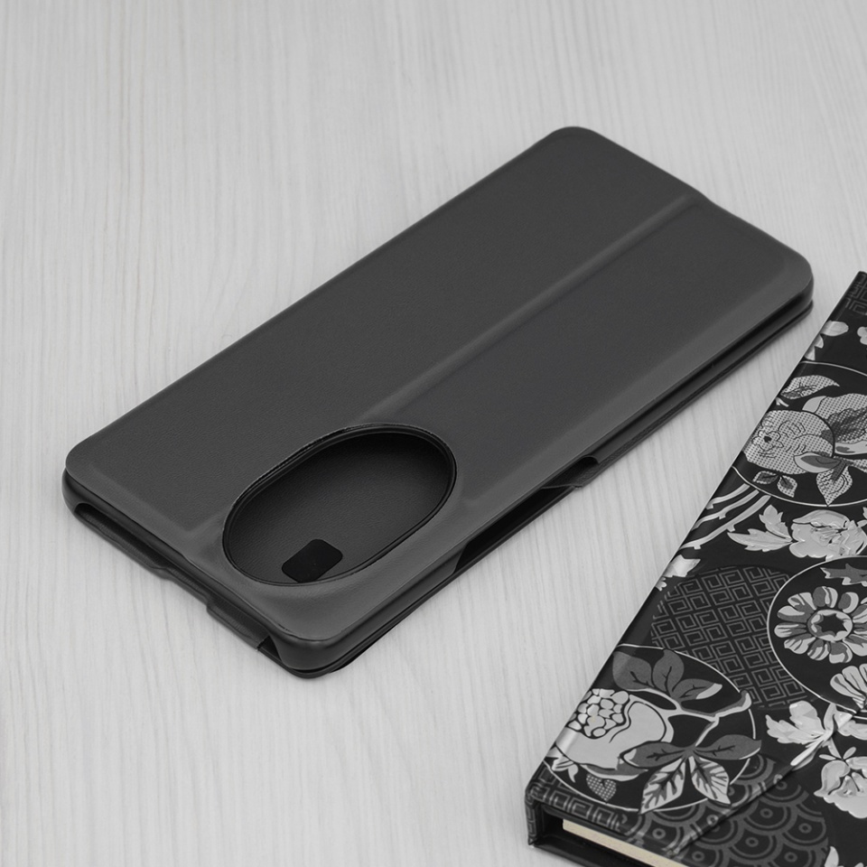 Husa Honor 200 Pro tip carte, Skyddar Eco View Leather - Negru - 1 | YEO