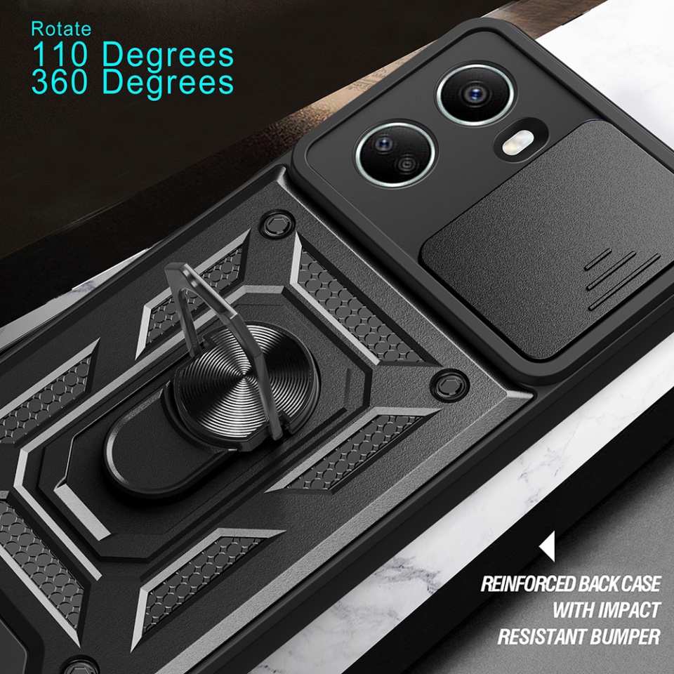 Husa Huawei nova 11 SE / nova 12 SE cu inel magnetic si protectie camera Skyddar CamShield - Negru - 3 | YEO