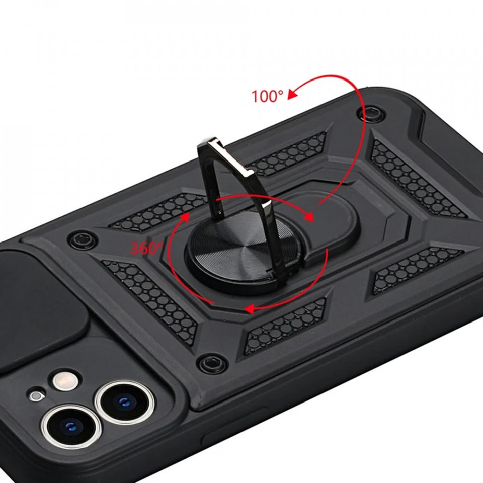 Husa iPhone 11 cu inel magnetic, Techsuit CamShield - Negru - 2 | YEO