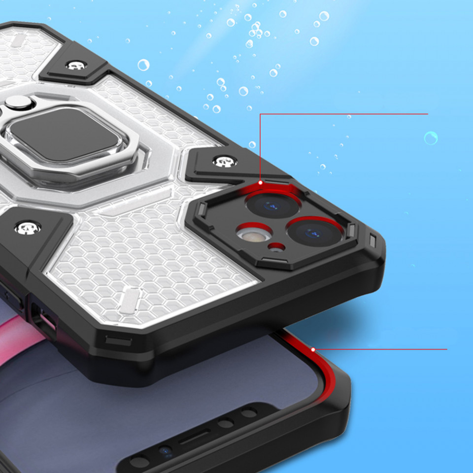 Husa iPhone 11 cu inel, Techsuit Honeycomb - Negru - 3 | YEO