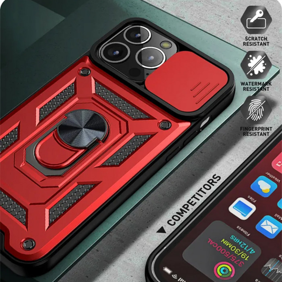 Husa iPhone 12 / 12 Pro cu inel magnetic, Techsuit CamShield - Negru - 2 | YEO