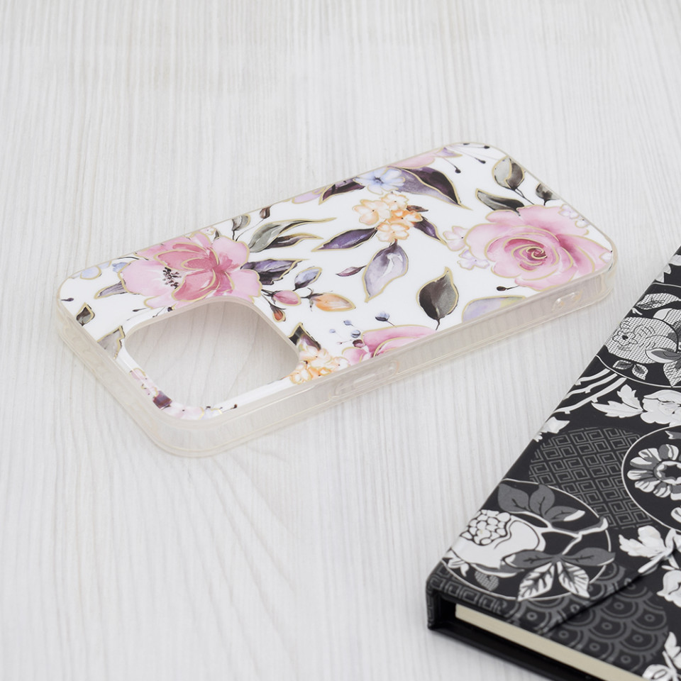 Husa iPhone 15 Pro Marble Series, Techsuit - Chloe White - 3 | YEO