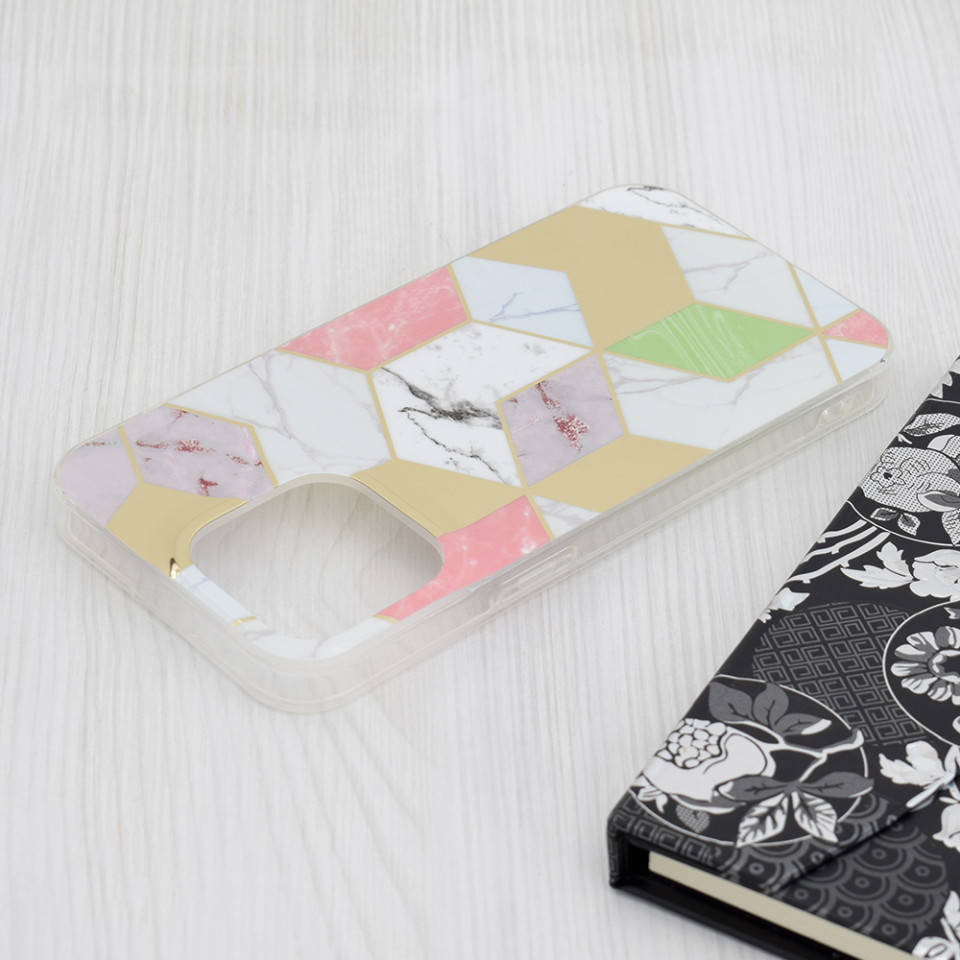 Husa iPhone 15 Pro Max Marble Series, Techsuit - Purple Hex - 3 | YEO