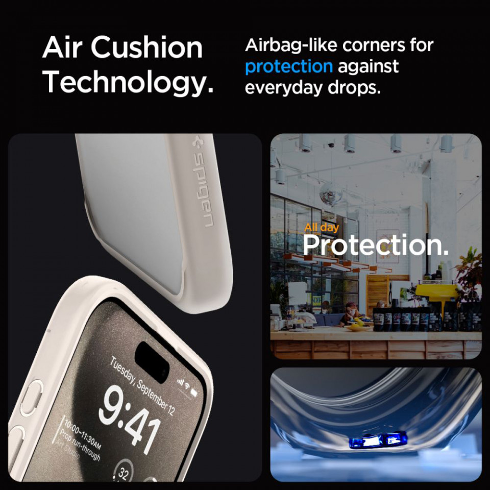 Husa iPhone 15 Pro, Ultra Hybrid Spigen - Natural - 3 | YEO