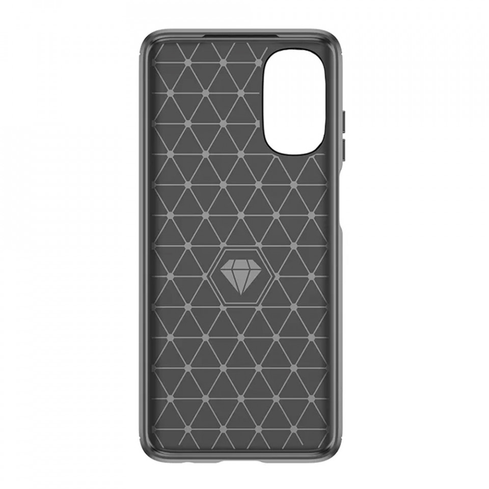Husa Motorola Moto E22s din silicon, Slim, cu textura Fibra Carbon - Negru - 2 | YEO