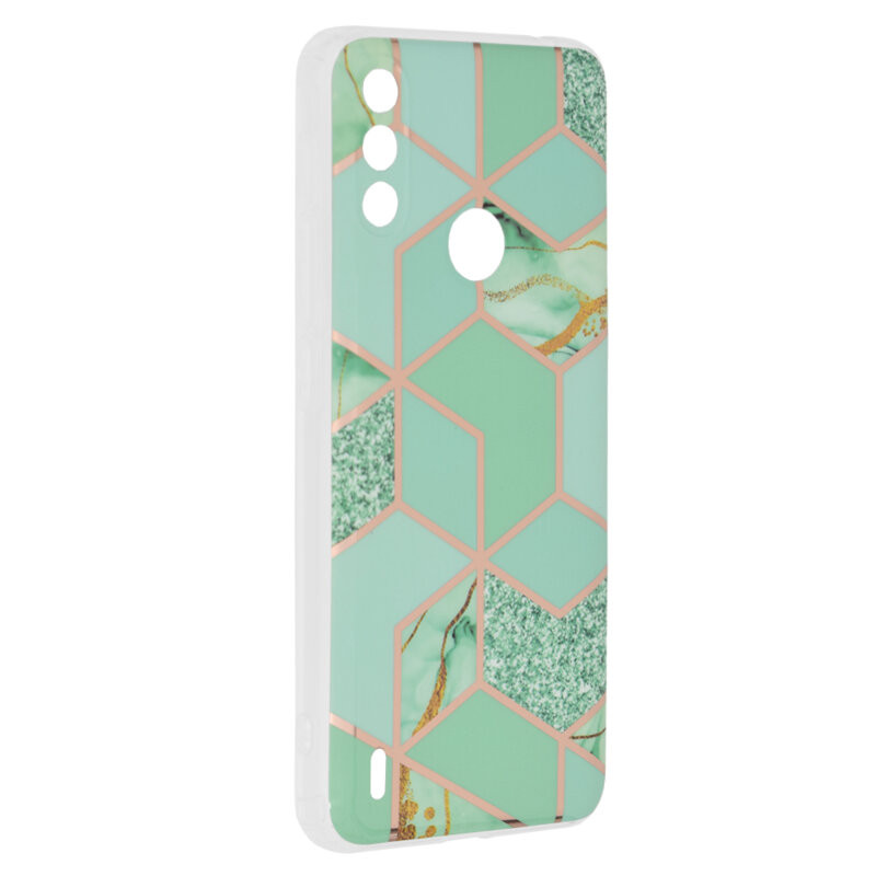 Husa Motorola Moto E7 Power / E7i Power Marble Series, Techsuit - Green Hex - 1 | YEO