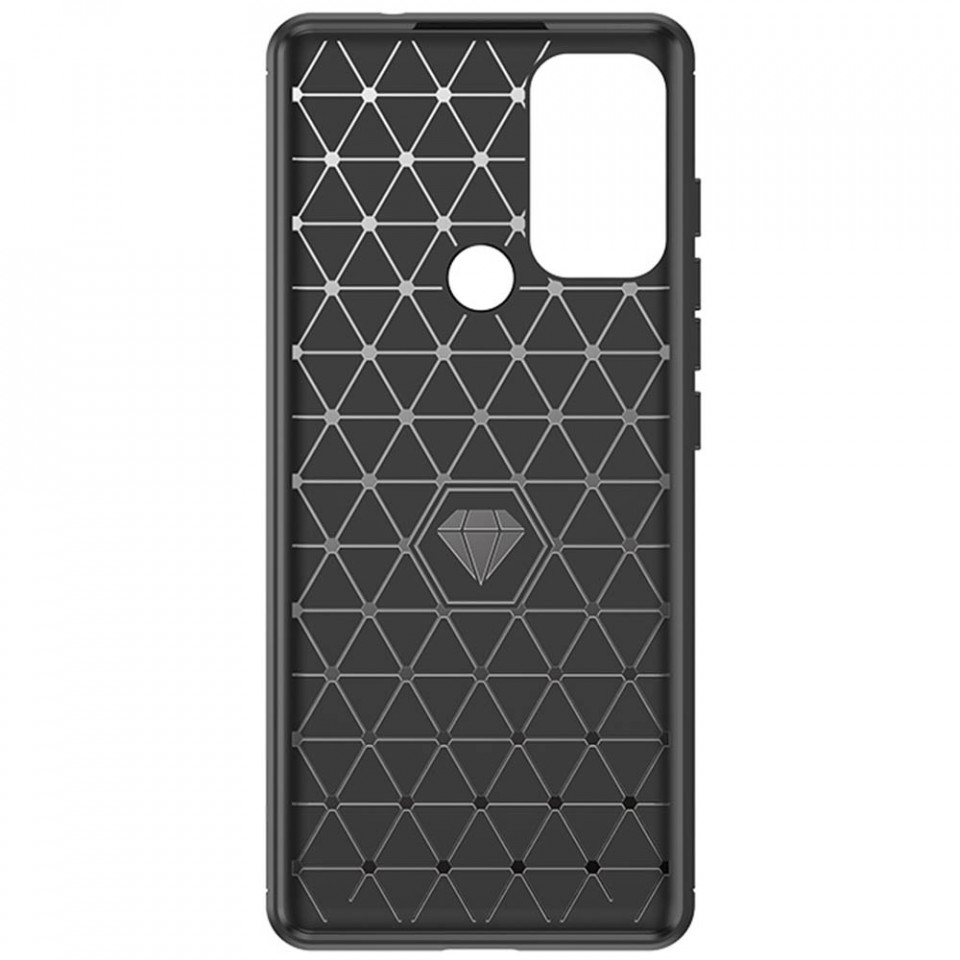 Husa Motorola Moto G60s din silicon, Slim, cu textura Fibra Carbon - Negru - 2 | YEO