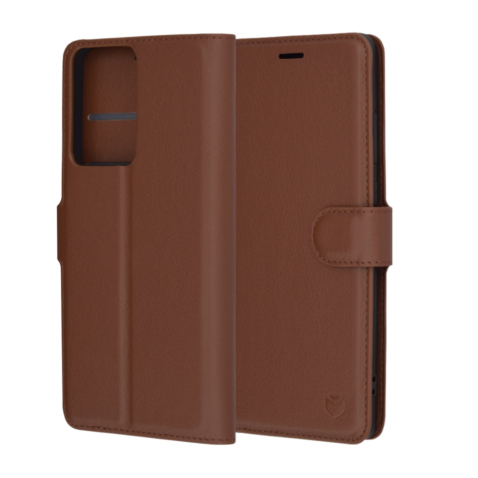 Husa Motorola Moto G85 tip Carte, cu Portofel Interior, Finisaje Premium, SKYDDAR Leather Wallet - Maro