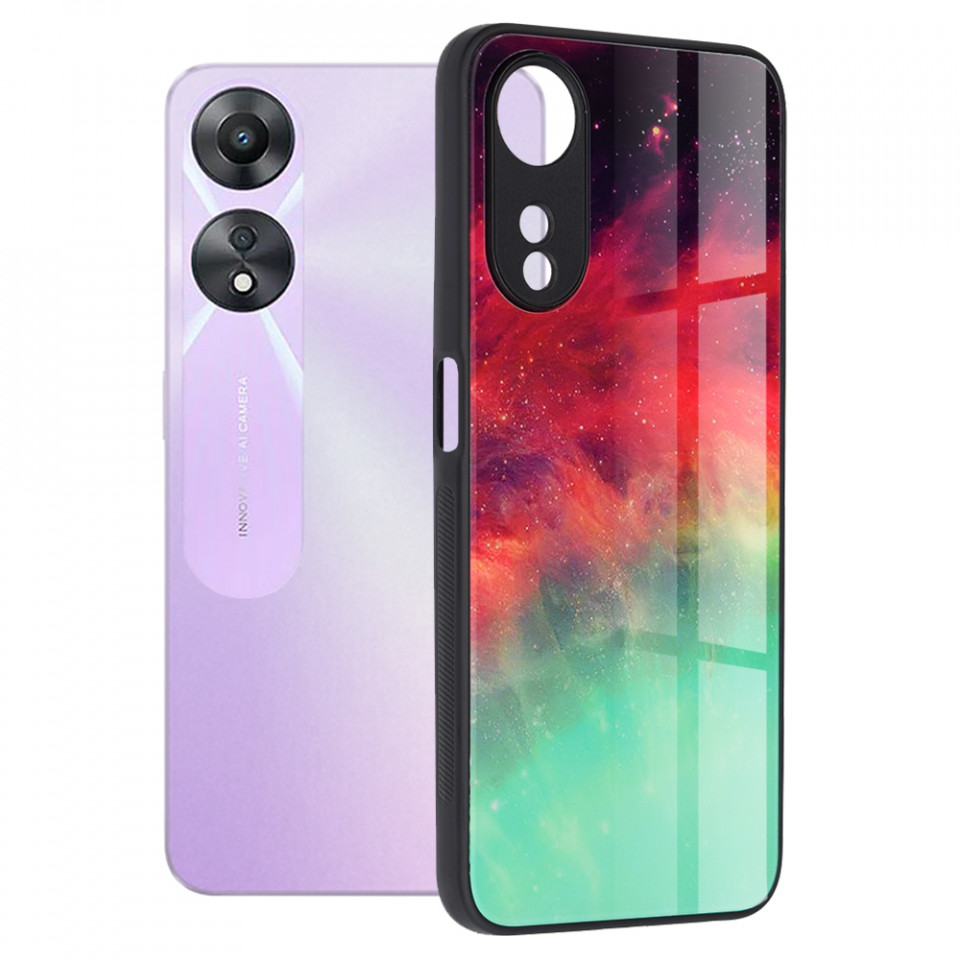 Husa Oppo A58 5G / A78 5G cu sticla securizata, Techsuit Glaze - Fiery Ocean