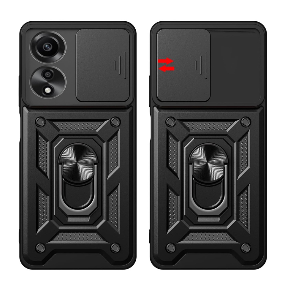 Husa Oppo A60 cu inel magnetic si protectie camera Skyddar CamShield - Negru - 1 | YEO