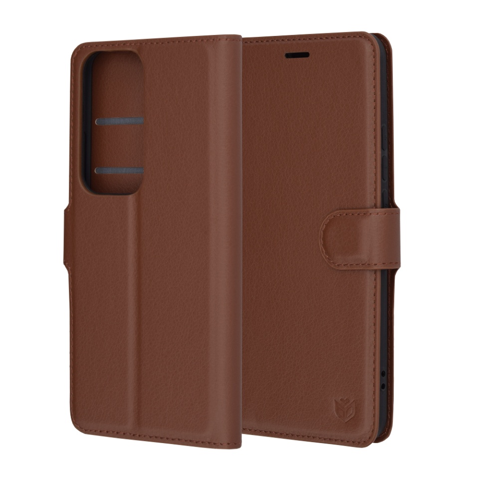 Husa Oppo Reno12 Pro tip Carte, cu Portofel Interior, Finisaje Premium, SKYDDAR Leather Wallet - Maro