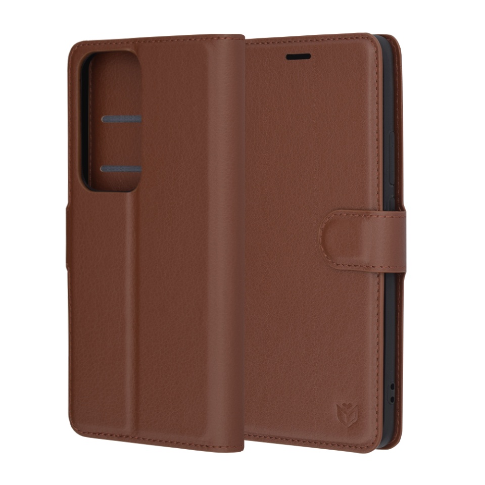 Husa Oppo Reno12 tip Carte, cu Portofel Interior, Finisaje Premium, SKYDDAR Leather Wallet - Maro