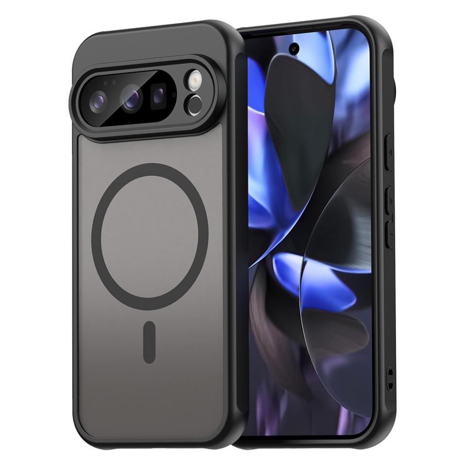 Husa pentru Google Pixel 10 Pro, SKYDDAR INNOVATION, HaloFrost MagSafe II, Antisoc, set cu sticker, Negru